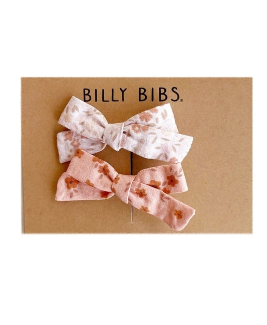 Earthy Coral Clip Bow Set