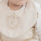 Initial Crest Ivory Bib