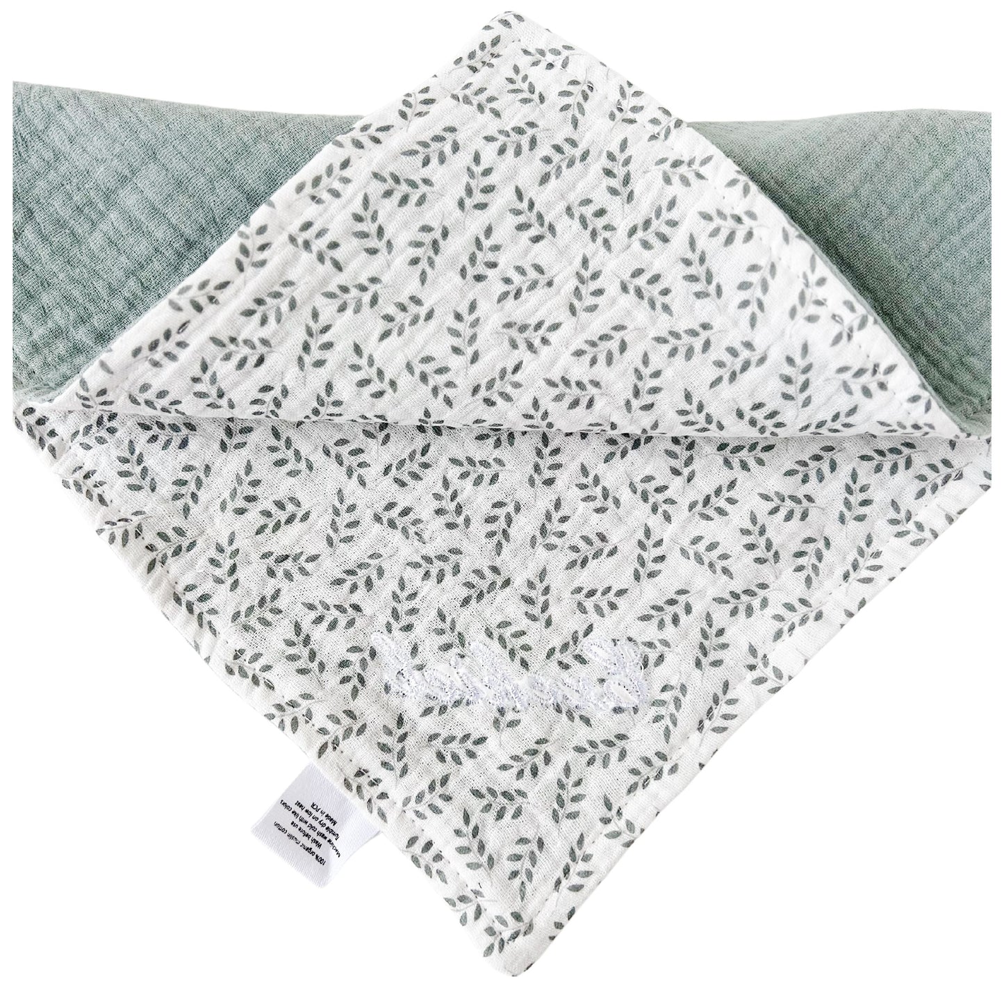 Personalized Mint Muslin Bandana Bib