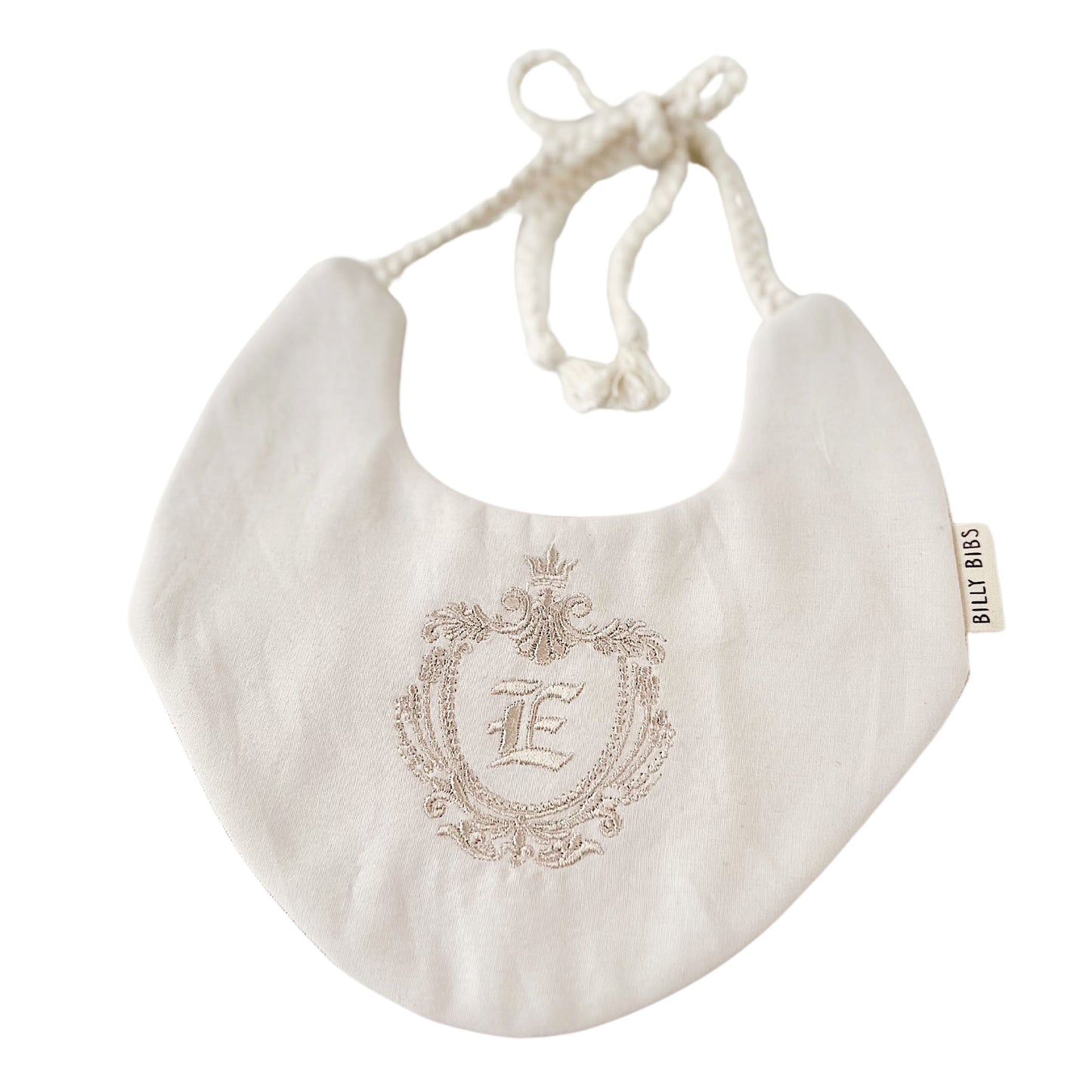 Initial Crest Ivory Bib