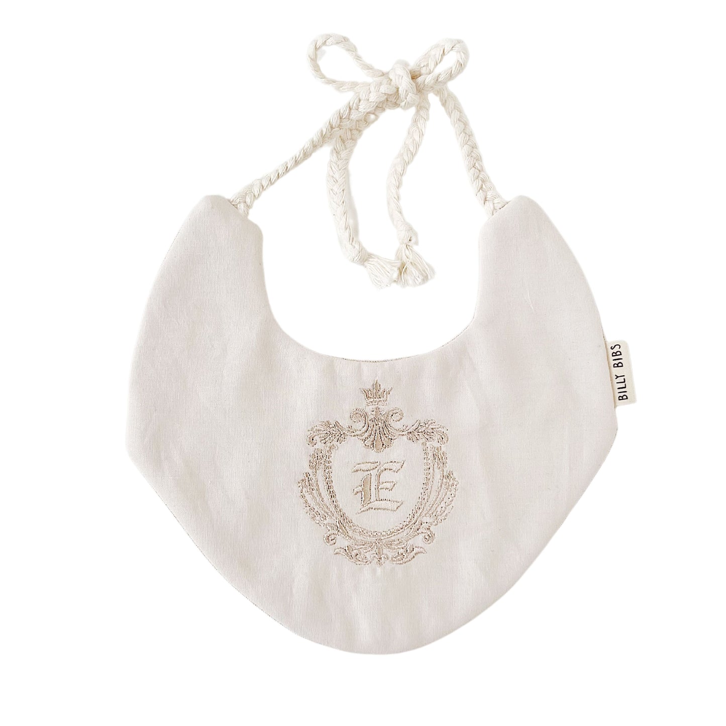 Initial Crest Ivory Bib