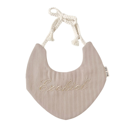 Taupe Personalized Bib
