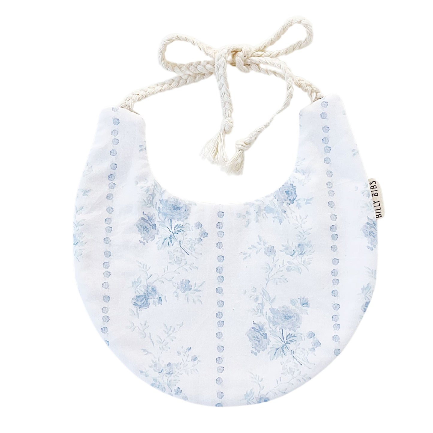 Blue Toile Floral Bib