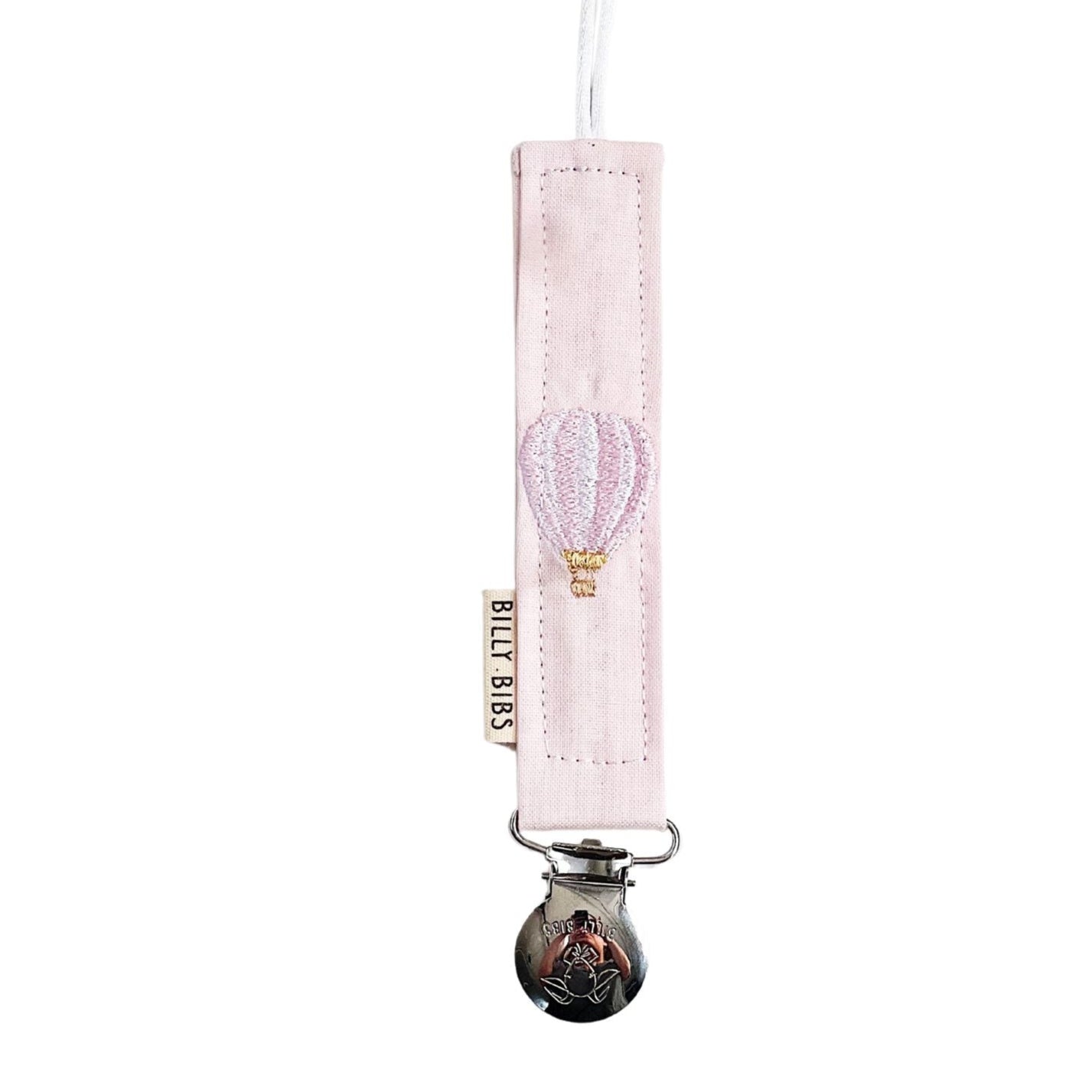 Pink Hot Air Balloon Pacifier Clip