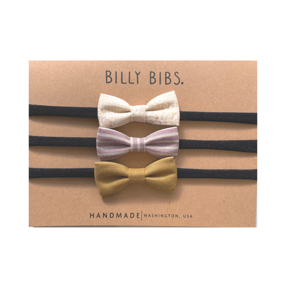Molly Headband Bow Set - Black Nylon