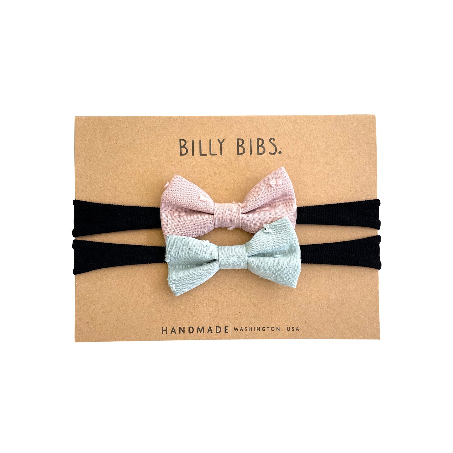 Solid color bows Set x 2 - With black Headband