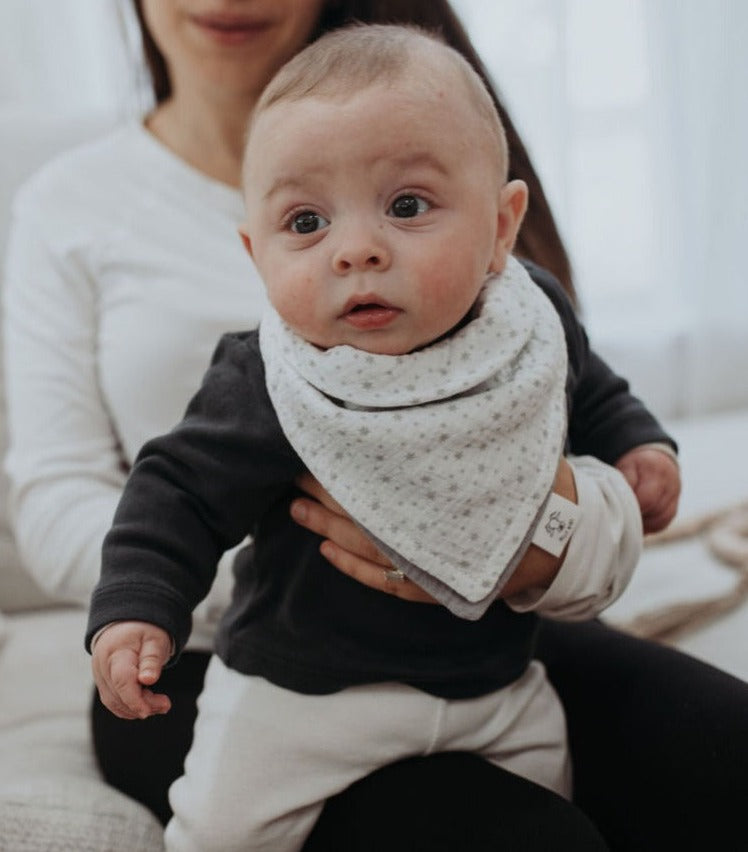 Grey Muslin Bandana Bib