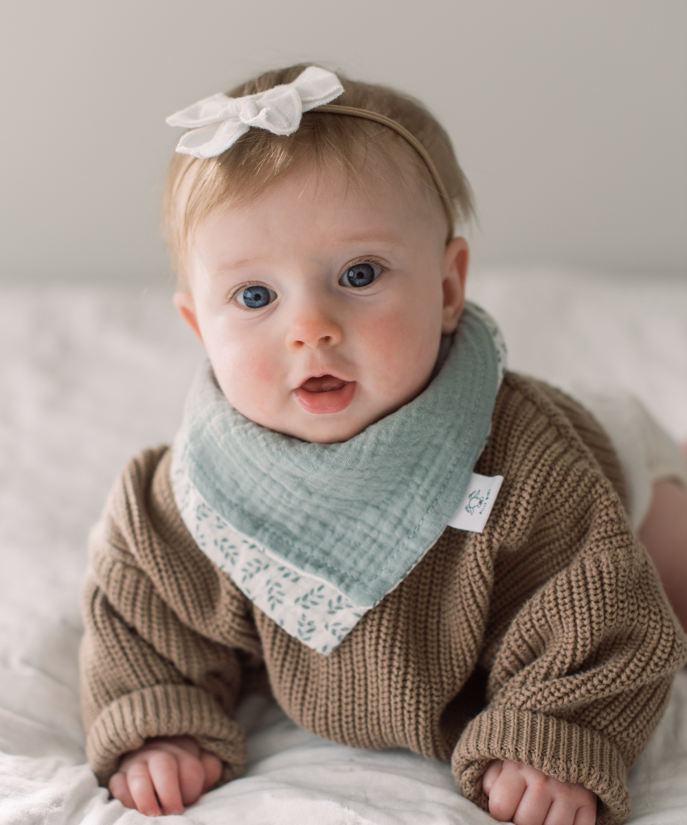 Personalized Mint Muslin Bandana Bib