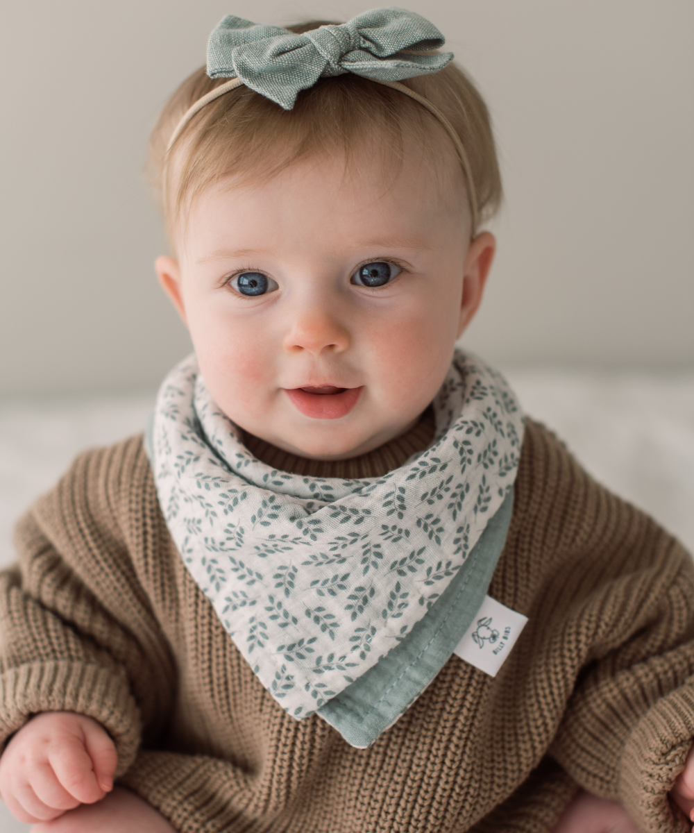 Personalized Mint Muslin Bandana Bib