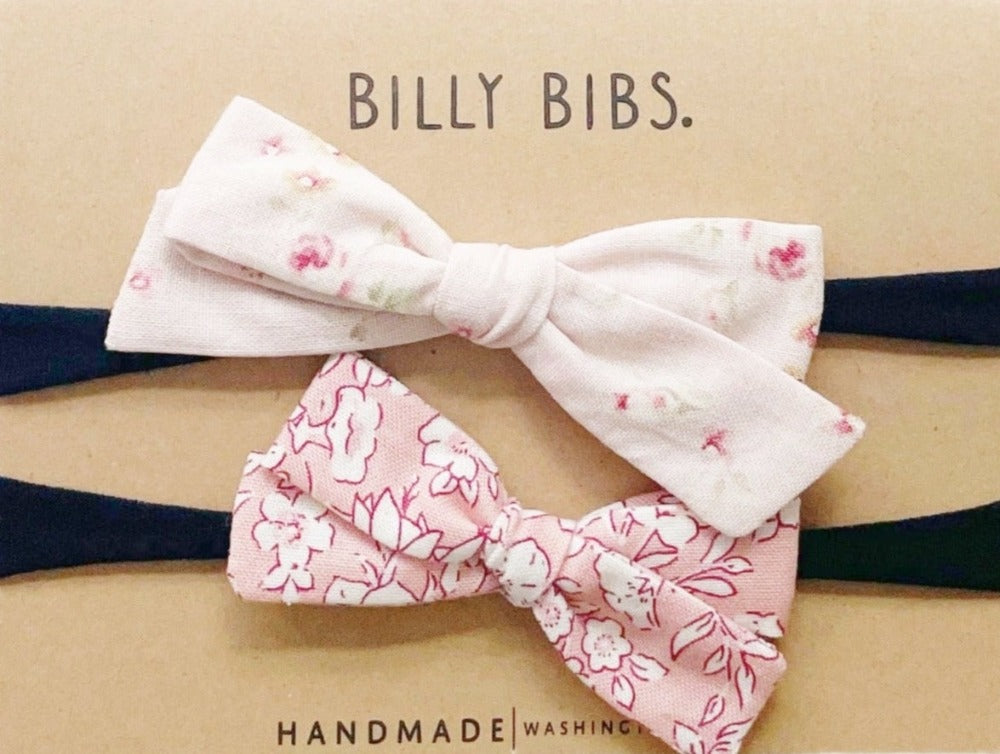 Handtied bows Set x 2 - With black Headband